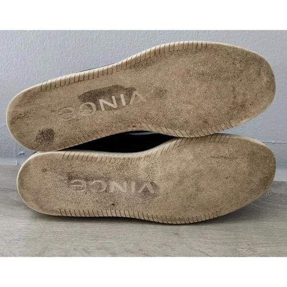 Vince Leather High-Top Slip On Sneakers Black Stretch 9.5 $295 Platform - Picture 8 of 8